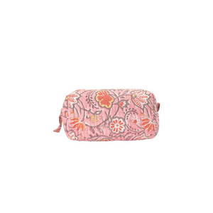 Jaya Cosmetic Purse + Large Cosmetic Bag Coral with Flower