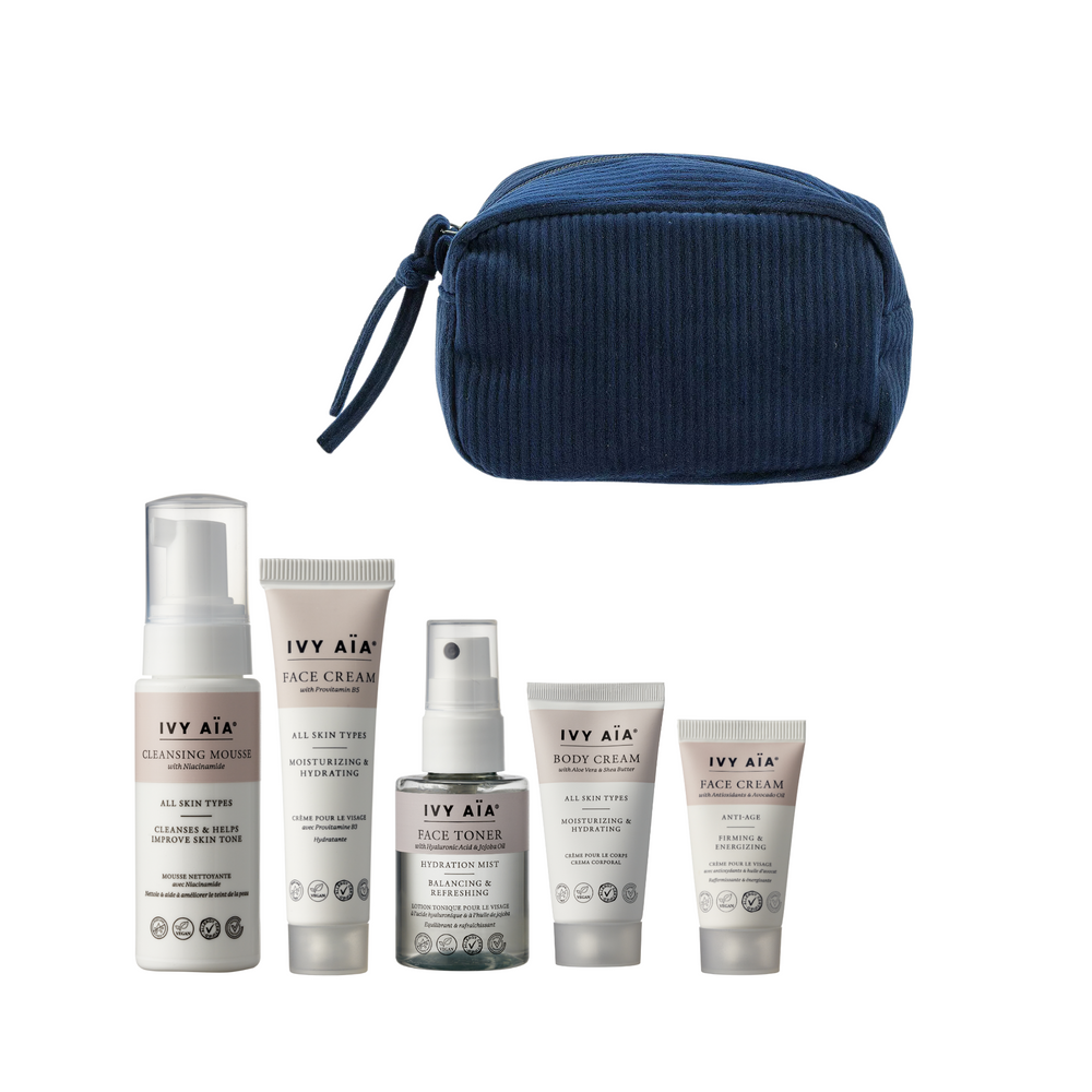 Ivy Aïa Travel Size Kit + Cosmetictas, Elodie - Royal Blue